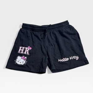 Hello Kitty by Saurio Elastic Waist Black Knit Shorts Medium